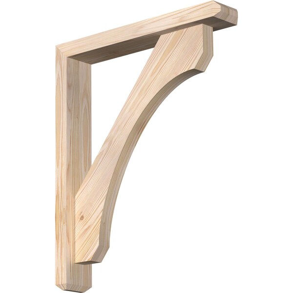 Ekena Millwork Legacy Craftsman Smooth Bracket w/ Offset Brace, Douglas Fir, 3 1/2"W x 20"D x 24"H BKT0402X20X24LEC04SDF - main